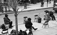 Soup Kitchen : St Luke's Lutheran Church : Hell's Kitchen : Food queues : Food lines : Hell's Kitchen : Streetlife, New York, Photo by Richard Moore